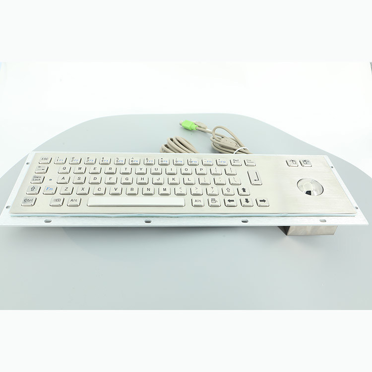 800 DPI Trackball Resolution Stainless Steel Industrial Keyboard With