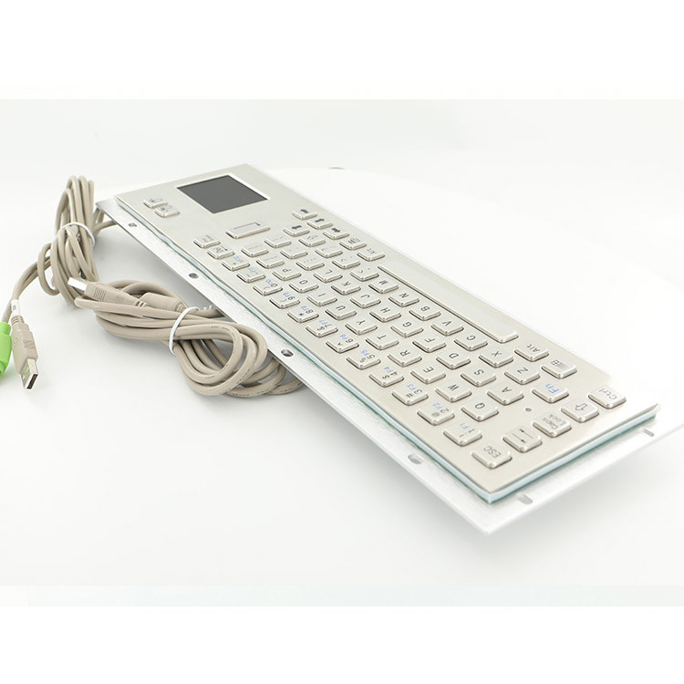 Wired Industrial Keyboard With Touchpad US Layout Front Panel Dimension 392 X 110 Mm