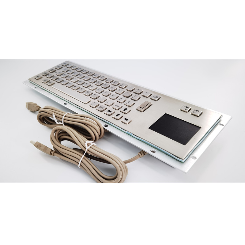 Wired Industrial Keyboard With Touchpad US Layout Front Panel Dimension 392 X 110 Mm