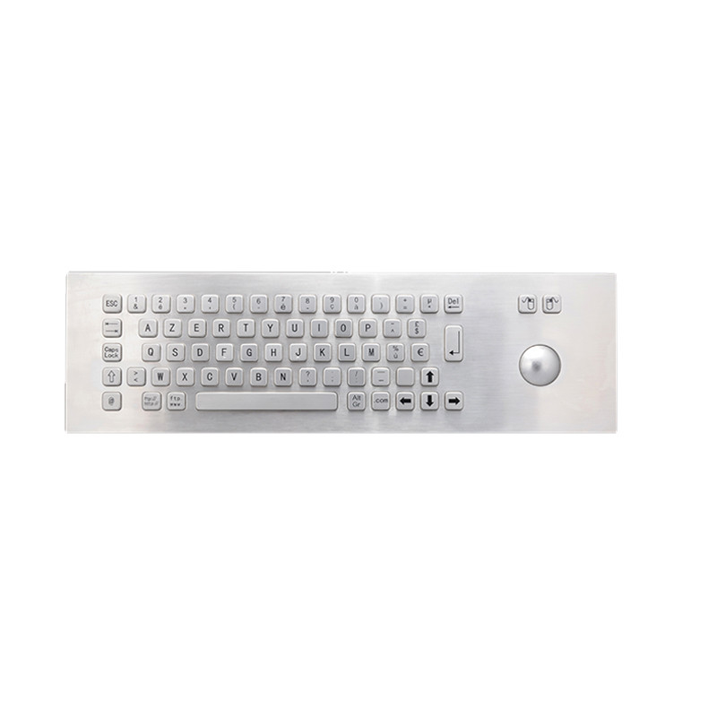 Self Service Kiosk 65 Keys Panel Mounting Industrial IP65 Stainless Steel Metal Keyboard With Trackball