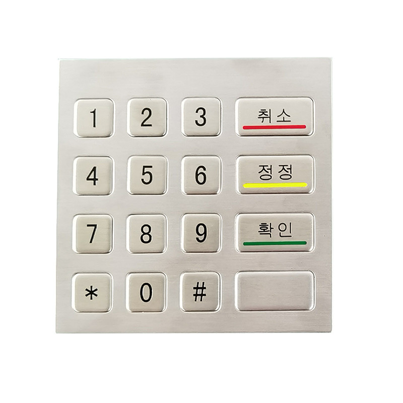 IP65 Stainless Steel Metal Numeric Keypad With 16 Keys For Self Service Kiosk Machine