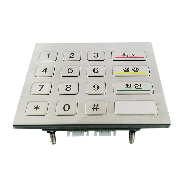 IP65 Stainless Steel Metal Numeric Keypad With 16 Keys For Self Service Kiosk Machine
