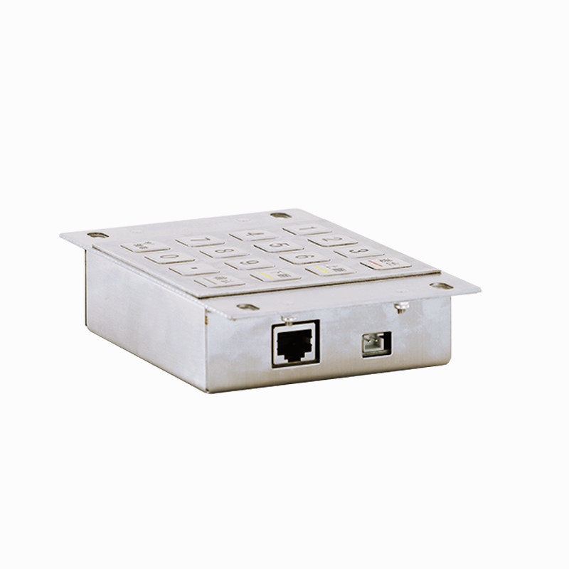 Waterproof 304 Stainless Steel Encrypted Pin Pad Payment Kiosk IP65 Encrypted Metal Keypad with 16 Keys