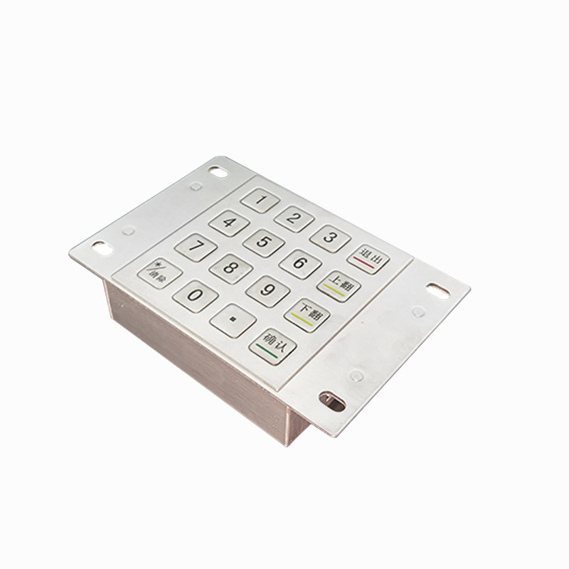 Waterproof 304 Stainless Steel Encrypted Pin Pad Payment Kiosk IP65 Encrypted Metal Keypad with 16 Keys