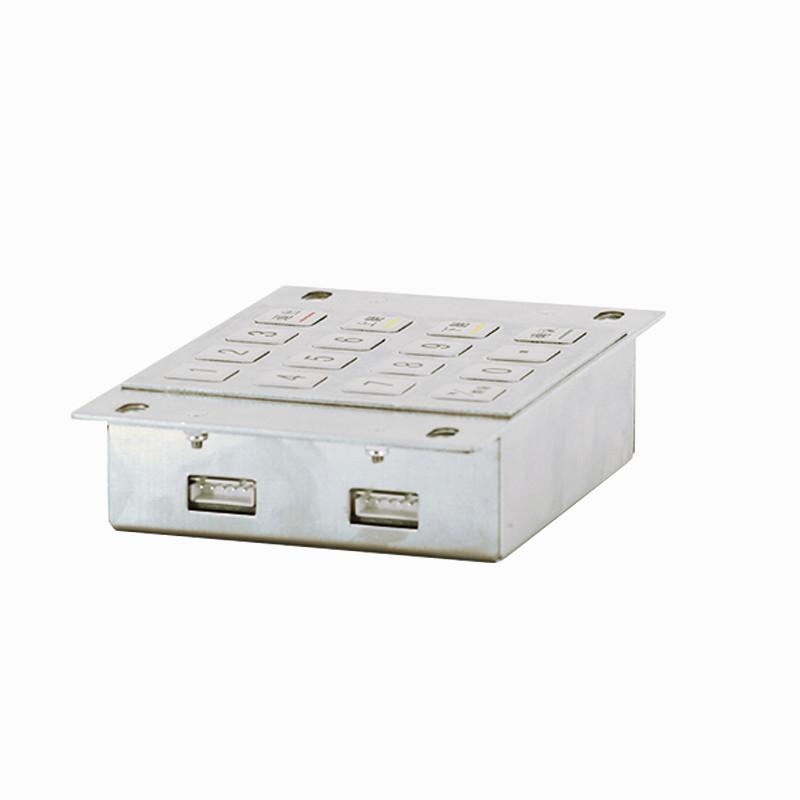 Waterproof 304 Stainless Steel Encrypted Pin Pad Payment Kiosk IP65 Encrypted Metal Keypad with 16 Keys