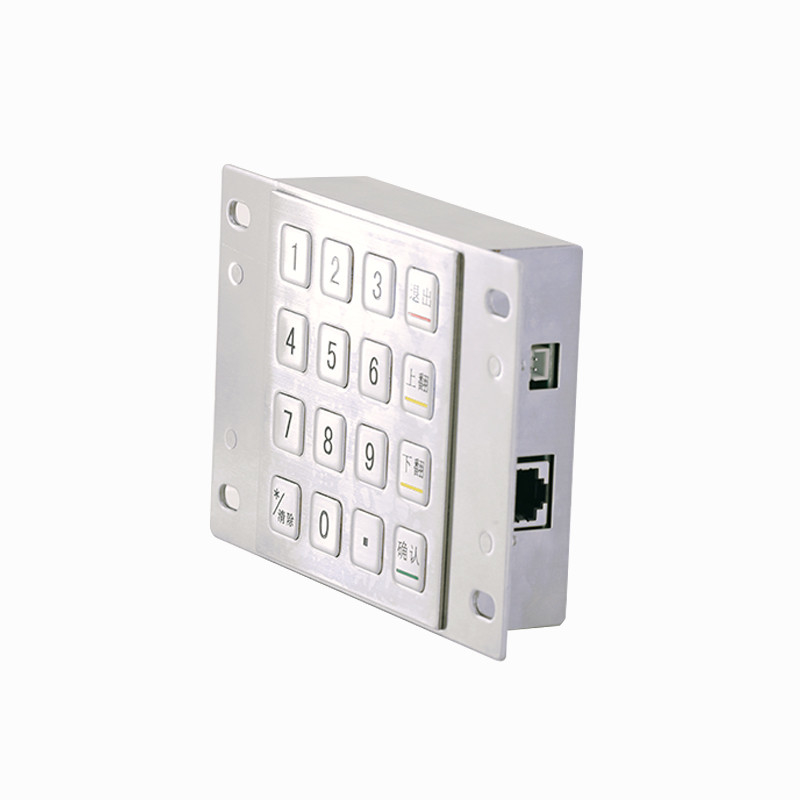 Waterproof 304 Stainless Steel Encrypted Pin Pad Payment Kiosk IP65 Encrypted Metal Keypad with 16 Keys