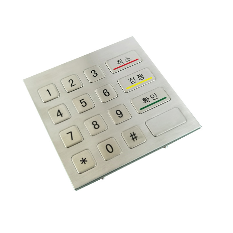 Self Service Kiosk Machine Waterproof IP65 Stainless Steel Metal Numeric Keypad with 4x4 Keys