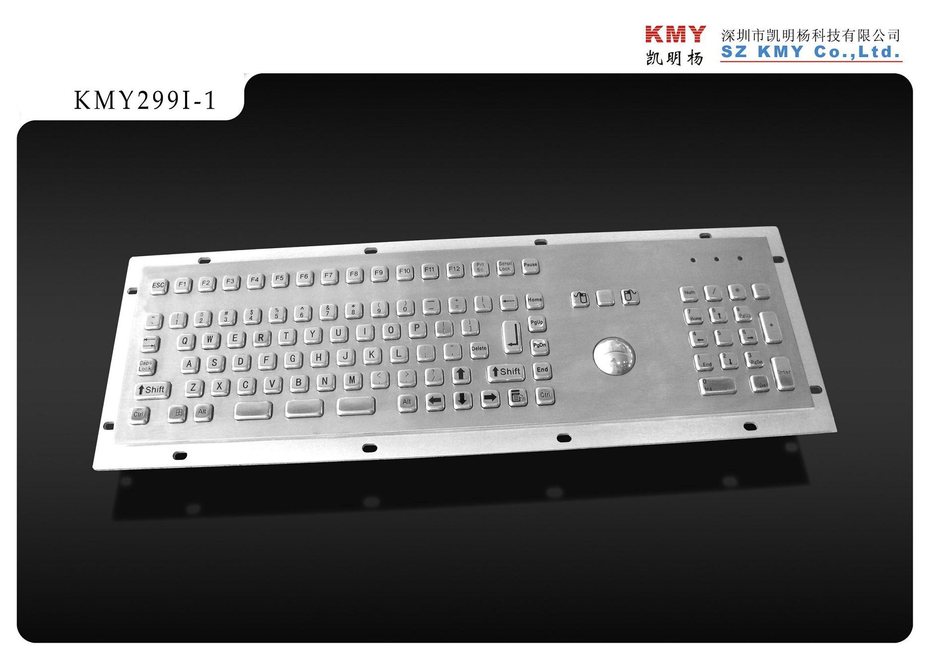 ROHS Kiosk 304 Stainless Steel Keyboards Industrial Keyboard With Trackball